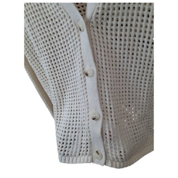Boho Ivory Open Knit Long Sleeve Cardigan - Picture 3 of 5